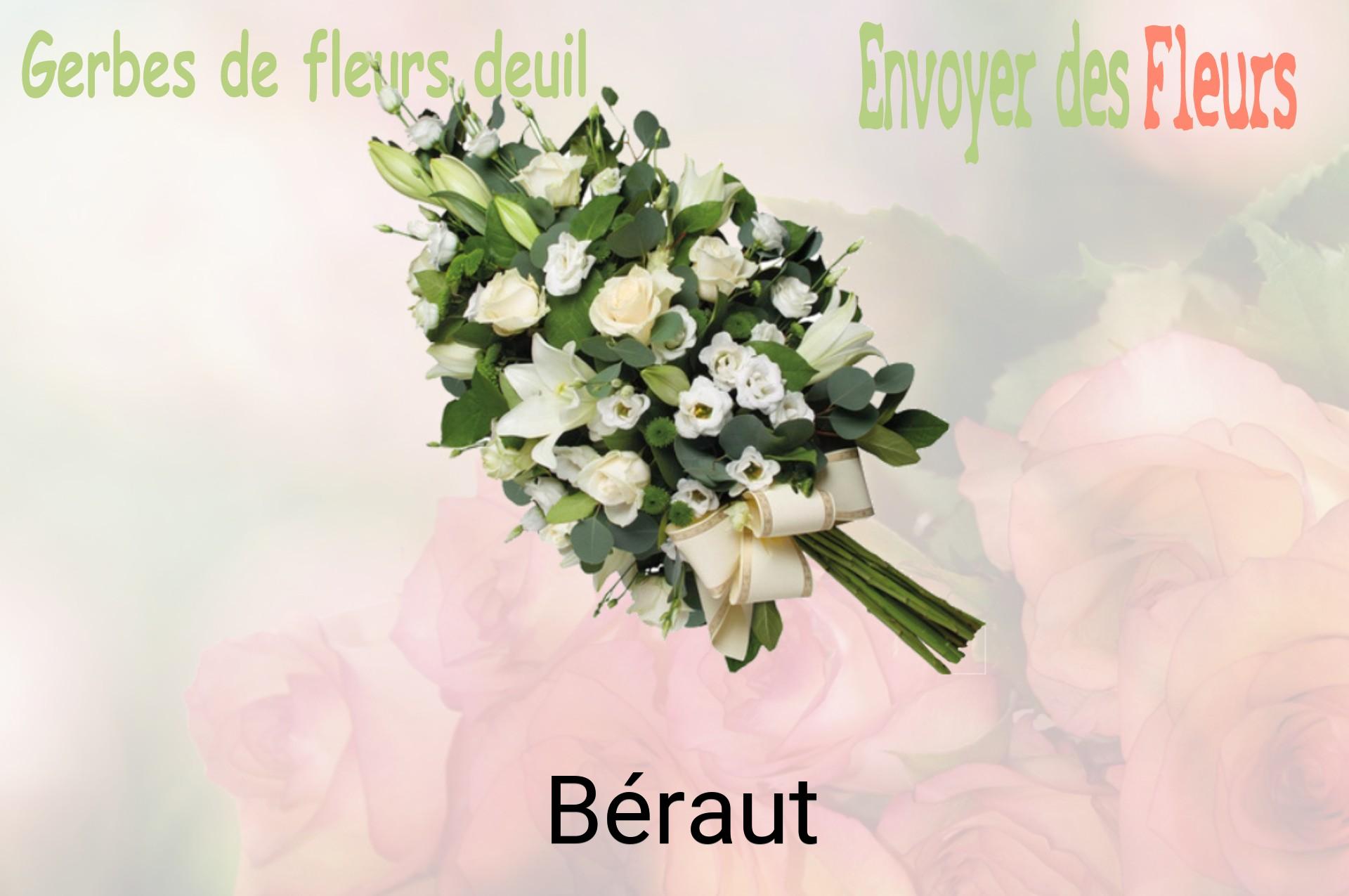 Gerbe de fleurs de deuil livrée à Béraut